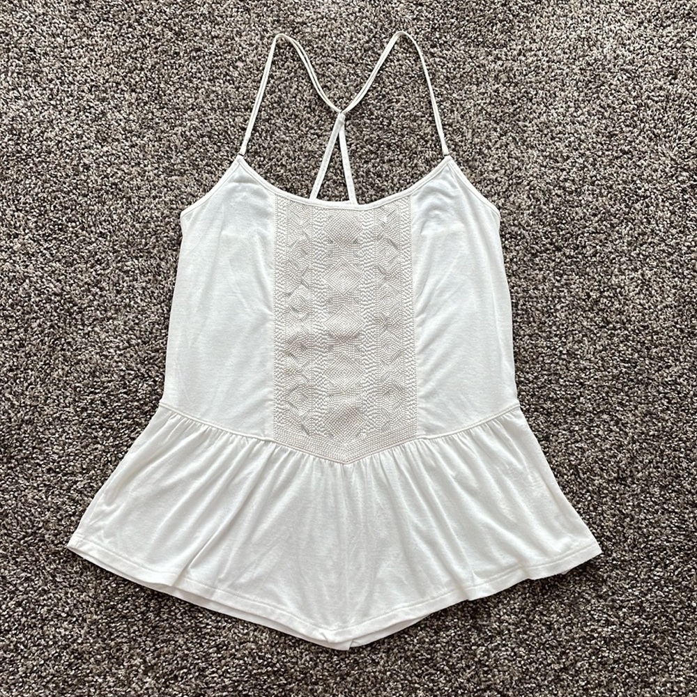 American Eagle Outfitters vintage embroidered racer back tank top blouse
